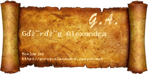 Görög Alexandra névjegykártya